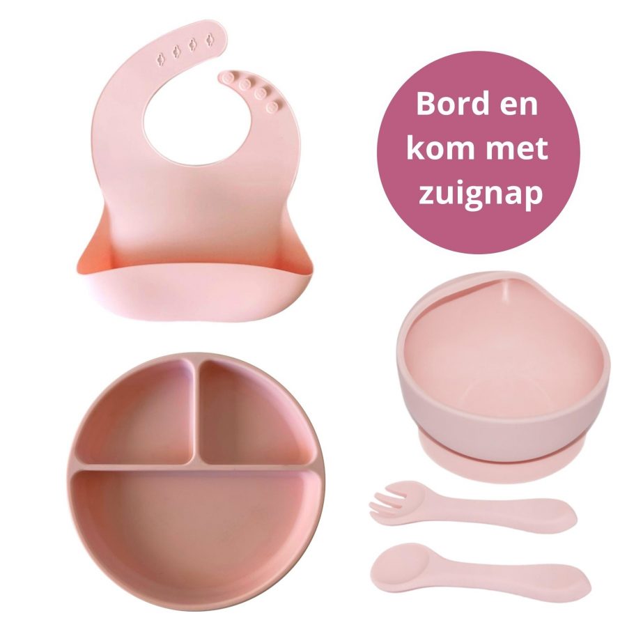 kinderservies zuignap blush roze